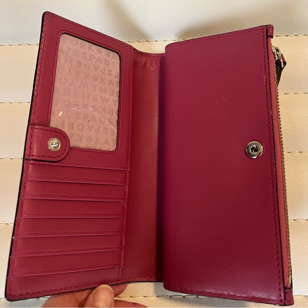 Kate Spade Raspberry Leather Wallet - Excellent Condition - Picture 4 of 5